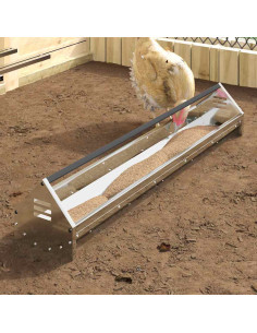 Mangiatoia per polli Argento 108 x 20,5 x 20 cm Acciaio zincato