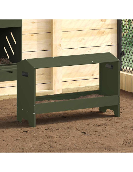 Mangiatoia per polli Verde oliva 81 x 32 x 53,5 cm