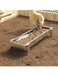 Mangiatoia per polli Argento 80 x 28 x 13.5 cm Acciaio zincato