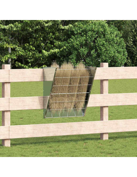 Mangiatore Appeso per Fieno Argento 61 x 33 x 66 cm