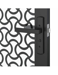 Porta in vetro Traforo Nero 76 x 3.5 x 201.5 cm Alluminio