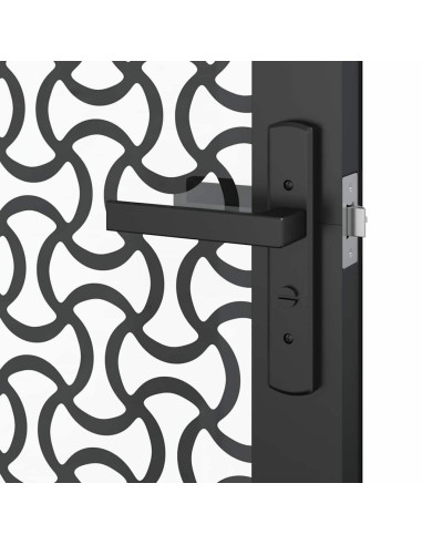 Porta in vetro Traforo Nero 76 x 3.5 x 201.5 cm Alluminio