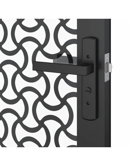 Porta in vetro Traforo Nero 76 x 3.5 x 201.5 cm Alluminio