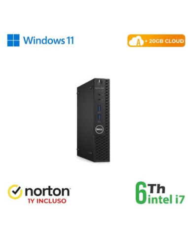 PC DELL RINOVO REFURBISHED Optiplex 3050-7050 RN45622381 MINI i7-6x00 8GB SSD256GB W11P + WEB + CLOUD 20GB + NORTON