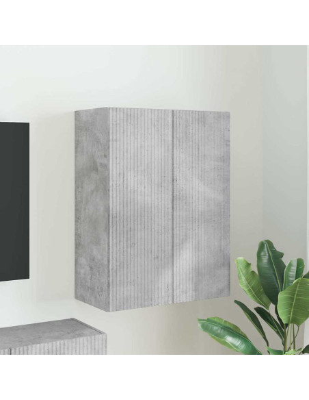 Mobile TV da parete Grigio cemento 59,5 x 31 x 80 cm