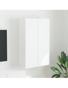 Mobile TV da parete Bianco 59,5 x 31 x 100 cm Legno multistrato