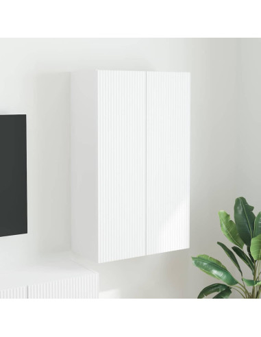 Mobile TV da parete Bianco 59,5 x 31 x 100 cm Legno multistrato