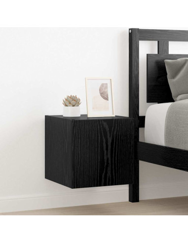 Mobile TV da parete Rovere Nero 30,5 x 35 x 30 cm