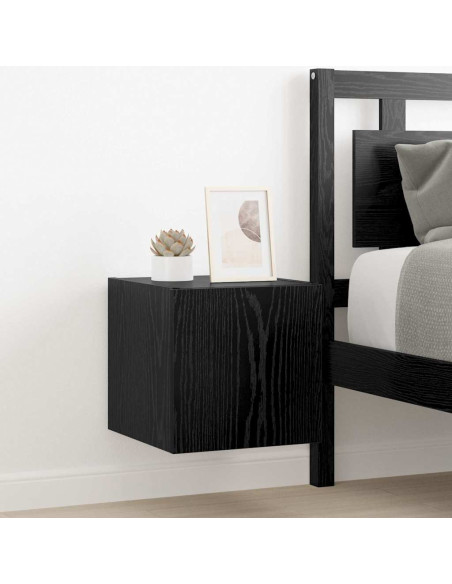 Mobile TV da parete Rovere Nero 30,5 x 35 x 30 cm