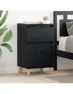 Armadio da Notte con cassetto 2 pcs Rovere Nero 40 x 35 x 70 cm