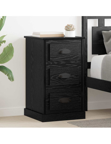 Armadio da Notte con cassetto Rovere Nero 39 x 39 x 67,5 cm