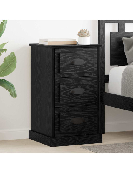 Armadio da Notte con cassetto Rovere Nero 39 x 39 x 67,5 cm