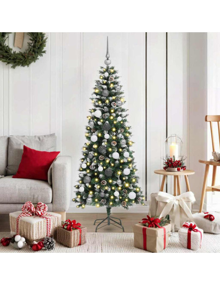 Albero di Natale artificiale con 150 LED Verde 150 cm