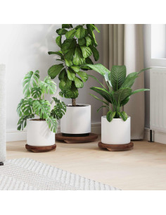 Sgabello per Piante 3 pcs Marrone Legno di Mogano