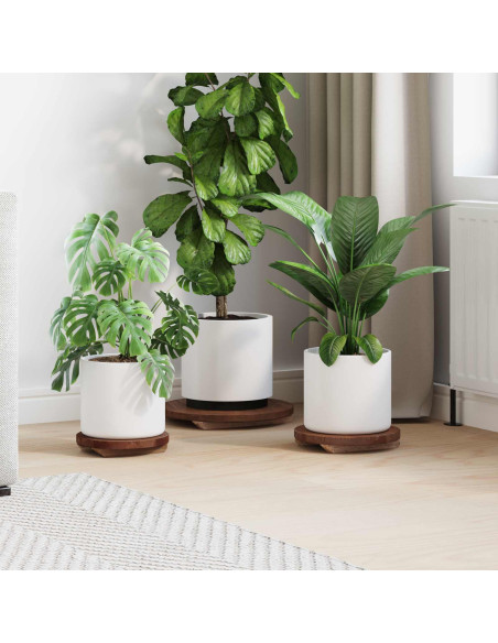 Sgabello per Piante 3 pcs Marrone Legno di Mogano