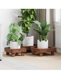 Supporto per piante 3 pcs Marrone Legno di Mogano