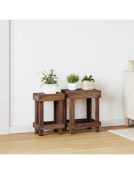 Supporto per piante 2 pcs Marrone 70 x 11 x 27 cm