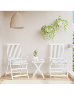 Cuscini per Sedia 2 pz Motivo a Foglie 40x40x7 cm Tessuto