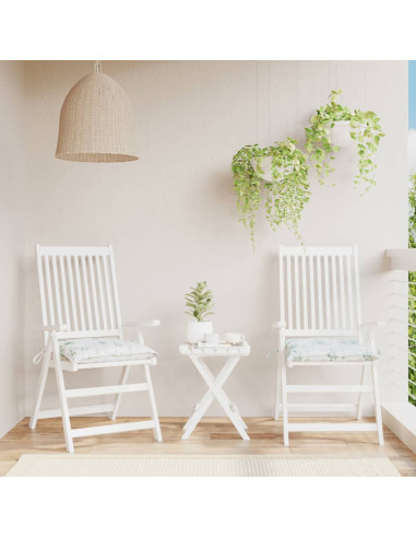 Cuscini per Sedia 2 pz Motivo a Foglie 40x40x7 cm Tessuto