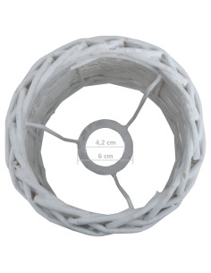 Paralume in Vimini 25x17 cm Bianco