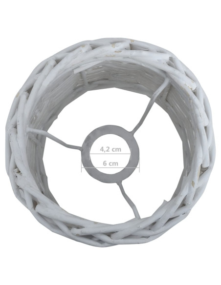 Paralume in Vimini 25x17 cm Bianco