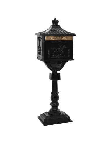 Cassetta Postale Verticale con porta Nero 42,5 x 29,5 x 117 cm