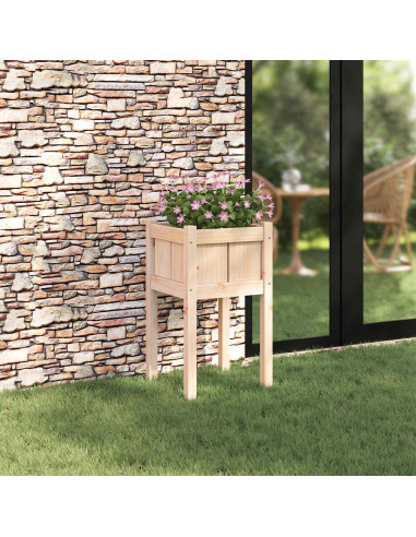 Vaso da giardino Natura 40 x 40 x 70 cm Pino massello