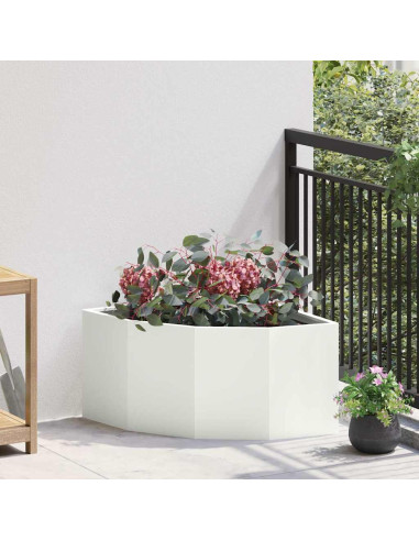 Vaso d'angolo Bianco 60 x 60 x 35 cm Acciaio