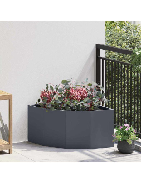 Vaso d'angolo Antracite 60 x 60 x 35 cm Acciaio