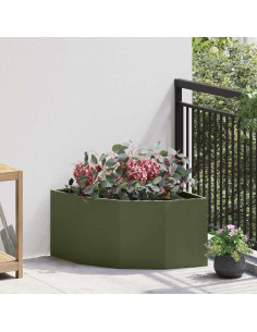 Vaso d'angolo Oliver verde 60 x 60 x 35 cm Acciaio