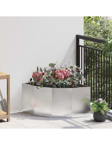 Vaso d'angolo Argento 60 x 60 x 35 cm Acciaio inossidabile