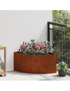 Vaso d'angolo Ruggine 60 x 60 x 35 cm acciaio corten