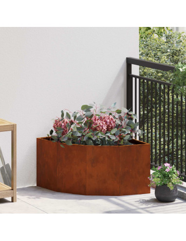 Vaso d'angolo Ruggine 60 x 60 x 35 cm acciaio corten