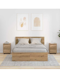 Comodini 2 pcs Rovere artigianale 30,5 x 30 x 43 cm