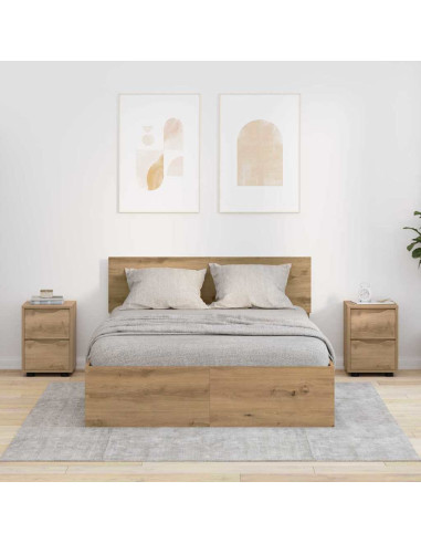 Comodini 2 pcs Rovere artigianale 30,5 x 30 x 43 cm