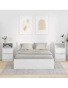 Comodini 2 pcs Bianco 40 x 30 x 467 cm Legno multistrato