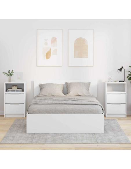 Comodini 2 pcs Bianco 40 x 30 x 467 cm Legno multistrato