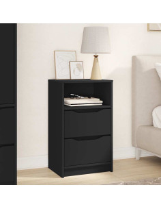 Comodino con cassetto Nero 40 x 30 x 467 cm Legno multistrato