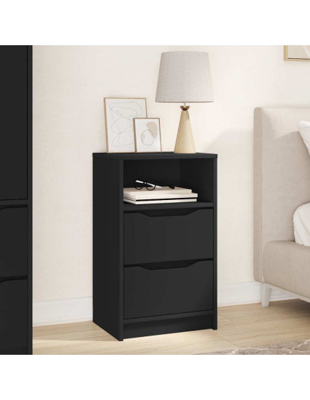 Comodino con cassetto Nero 40 x 30 x 467 cm Legno multistrato