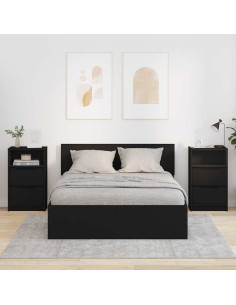 Comodini 2 pcs Nero 40 x 30 x 467 cm Legno multistrato