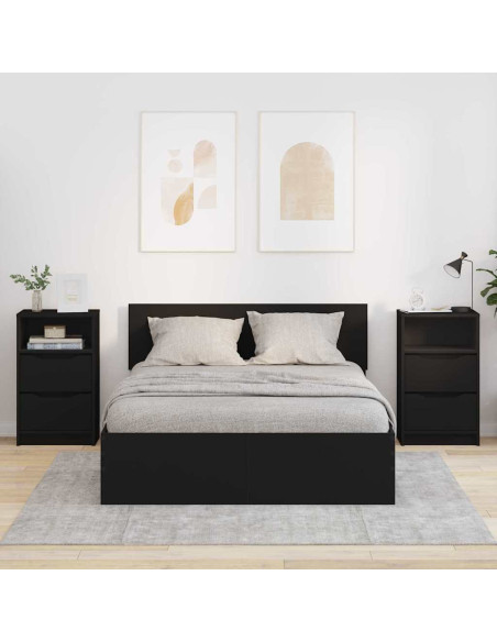 Comodini 2 pcs Nero 40 x 30 x 467 cm Legno multistrato