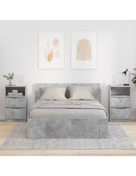 Comodini con cassetto 2 pcs Grigio cemento 40 x 30 x 467 cm