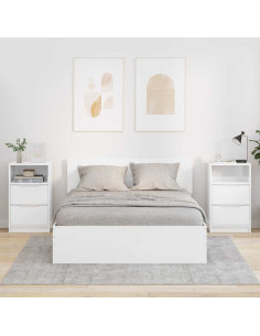 Comodini 2 pcs Bianco Lucido 40 x 30 x 467 cm Legno multistrato