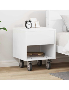 Comodino Bianco 40,5 x 40 x 48 cm Legno multistrato