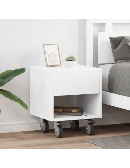 Comodino 2 pcs Bianco 40,5 x 40 x 48 cm Legno multistrato