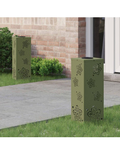 Faro LED solare per sentieri 2 pcs Verde oliva