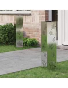 Faro LED solare per sentieri 2 pcs Ruggine Zincato