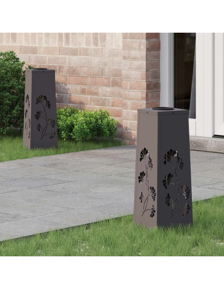 Faro LED solare per sentieri 2 pcs Nero