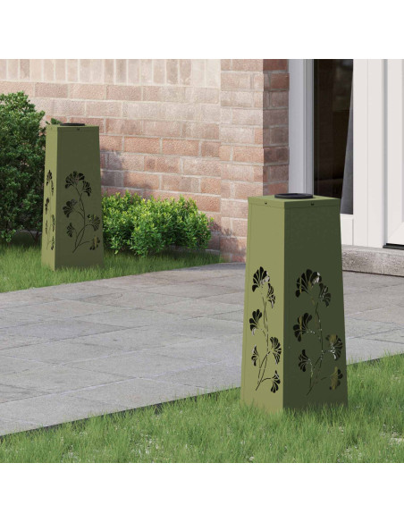 Faro LED solare per sentieri 2 pcs Verde oliva