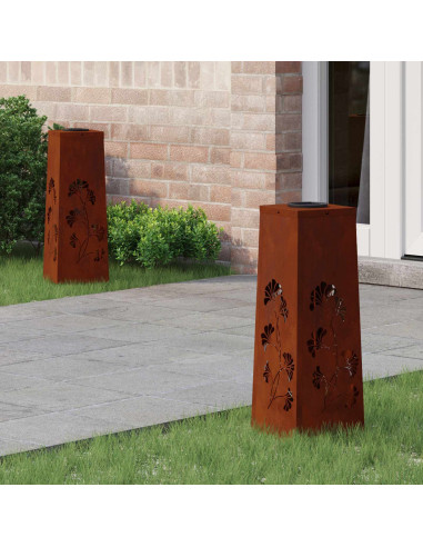 Faro LED solare per sentieri 2 pcs Ruggine